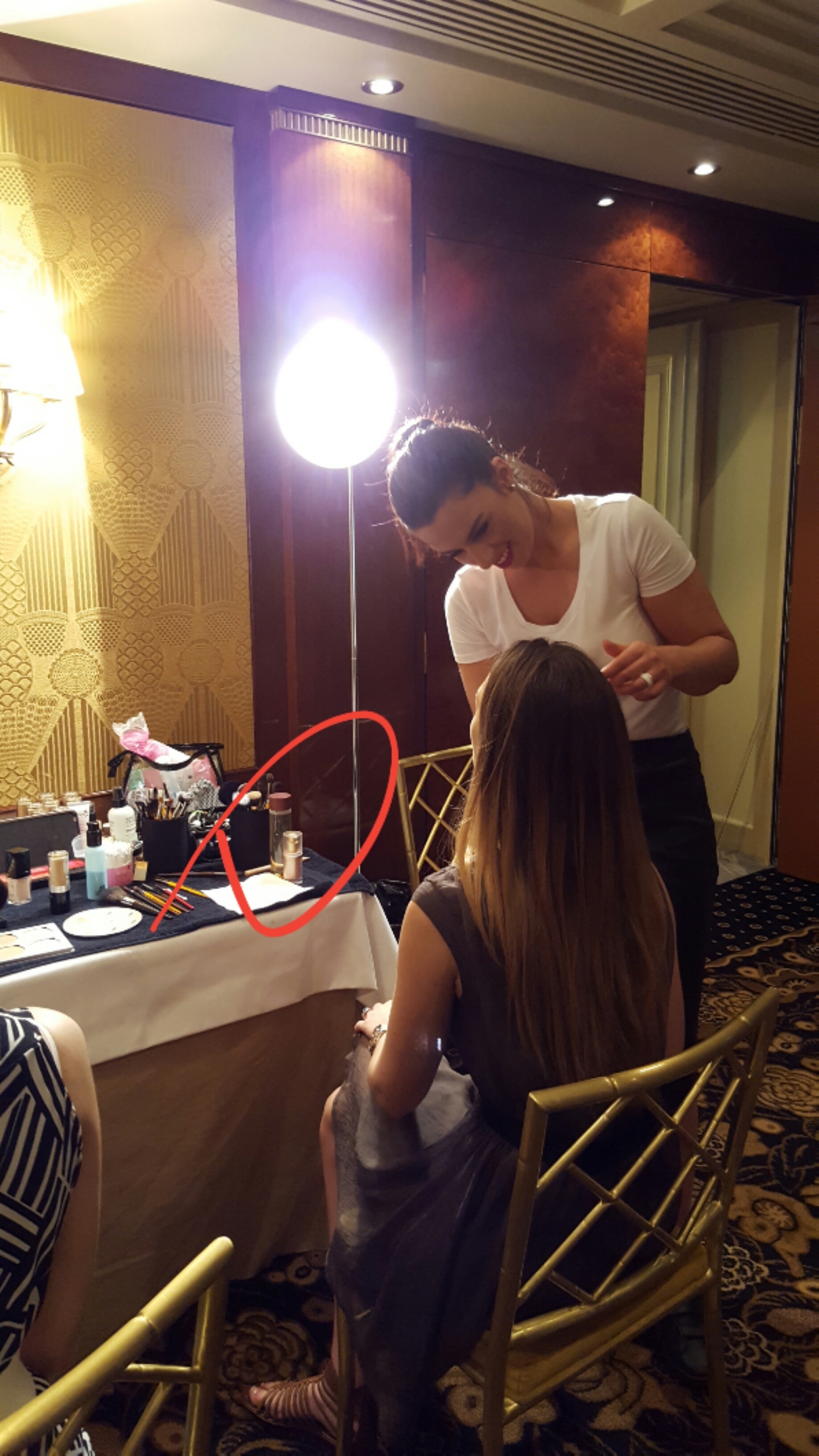 Visoanska products on fashion show backstage